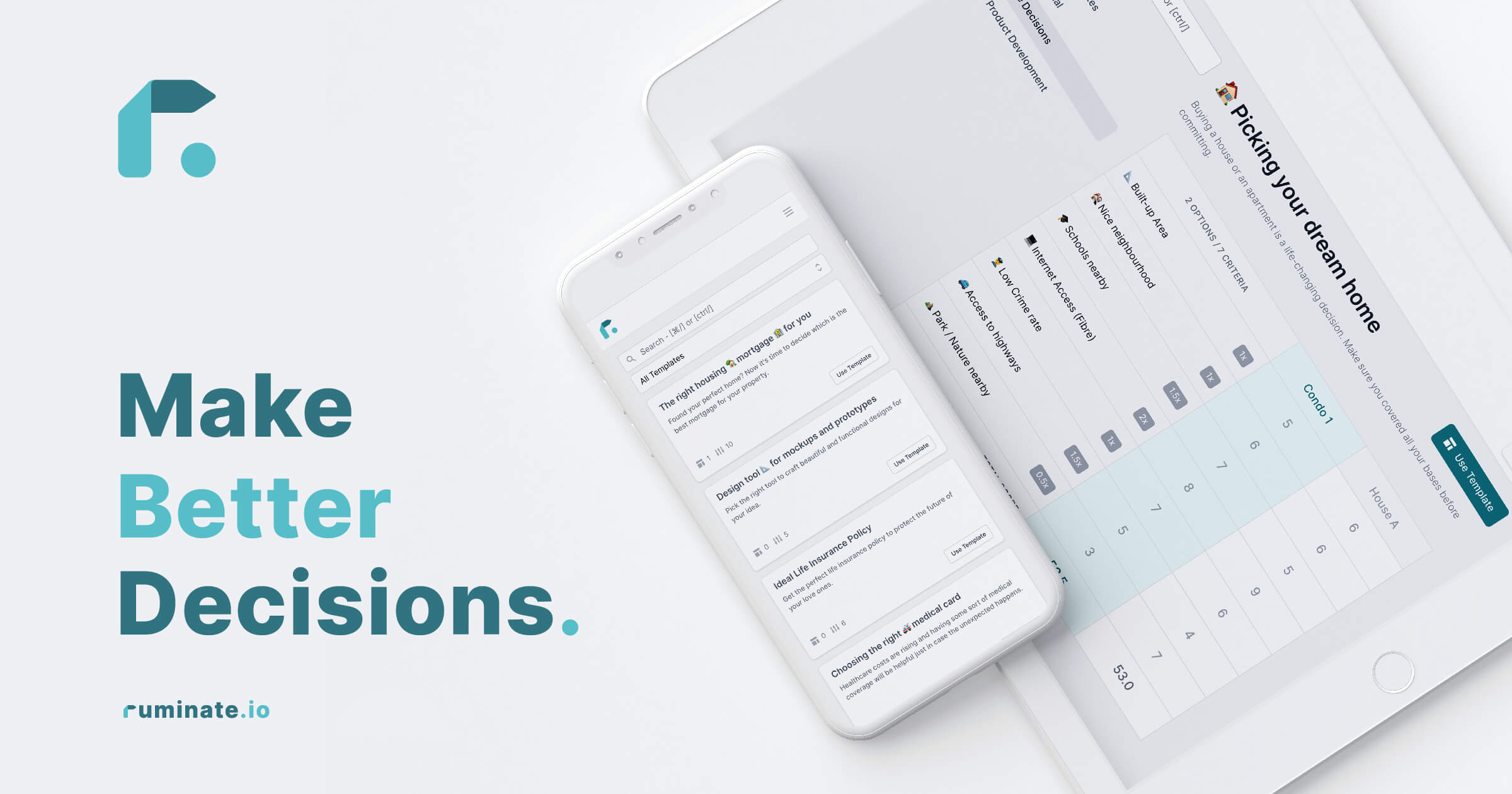 Make better decisions · Ruminate.io